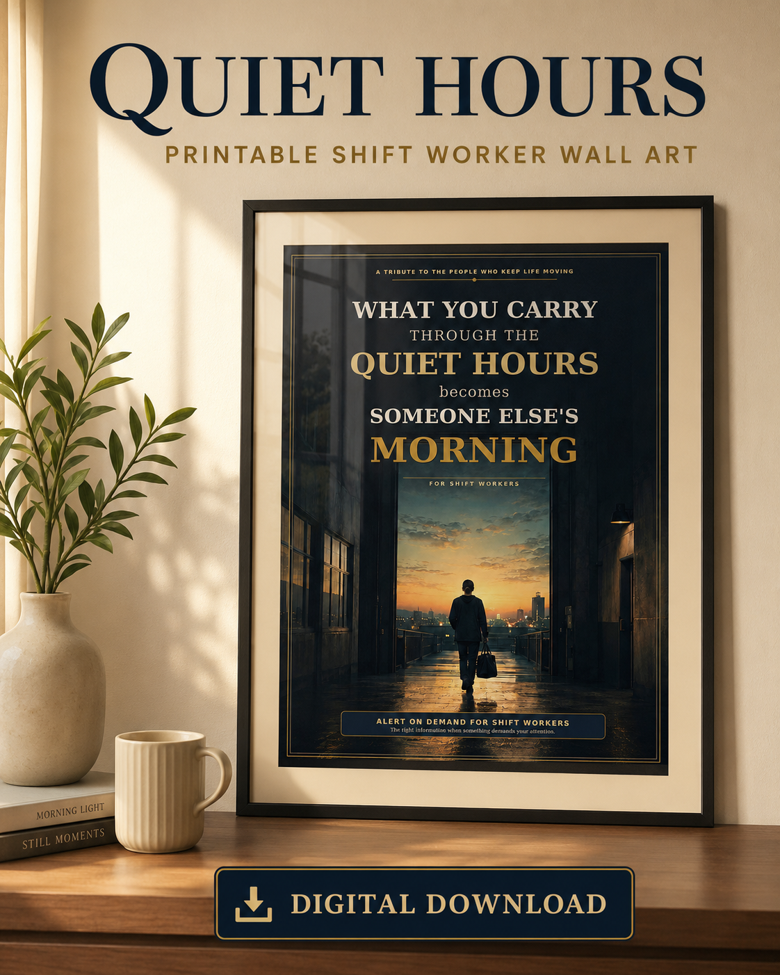 Quiet Hours Shift Worker Printable Wall Art