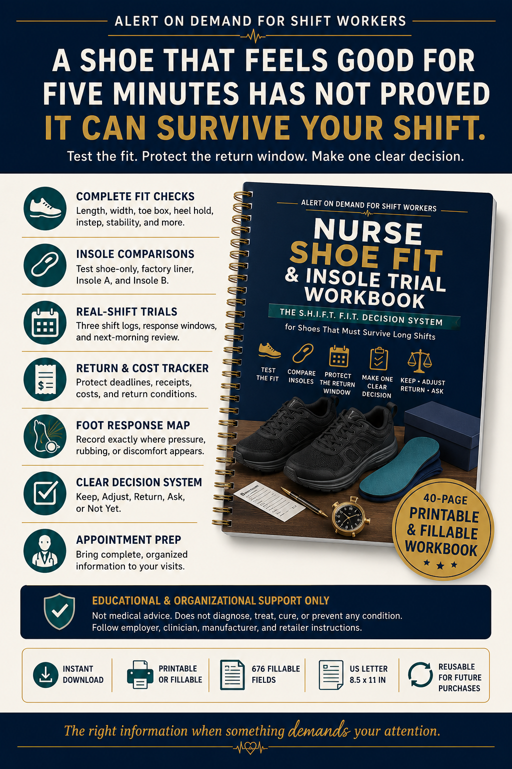 Nurse Shoe Fit & Insole Trial Workbook | S.H.I.F.T. F.I.T. System