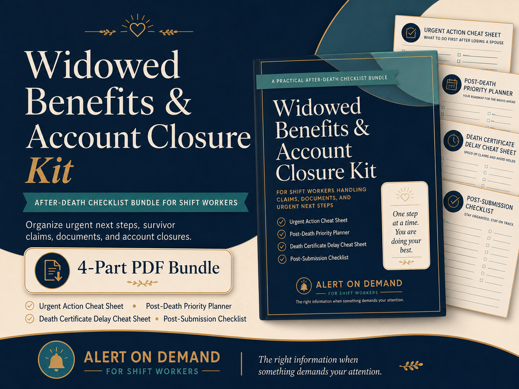 Widowed Benefits & Account Closure Kit
