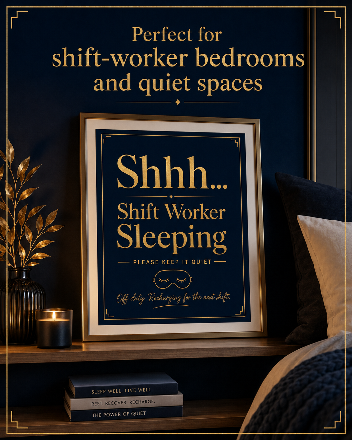 Shhh Shift Worker Sleeping Printable Wall Art