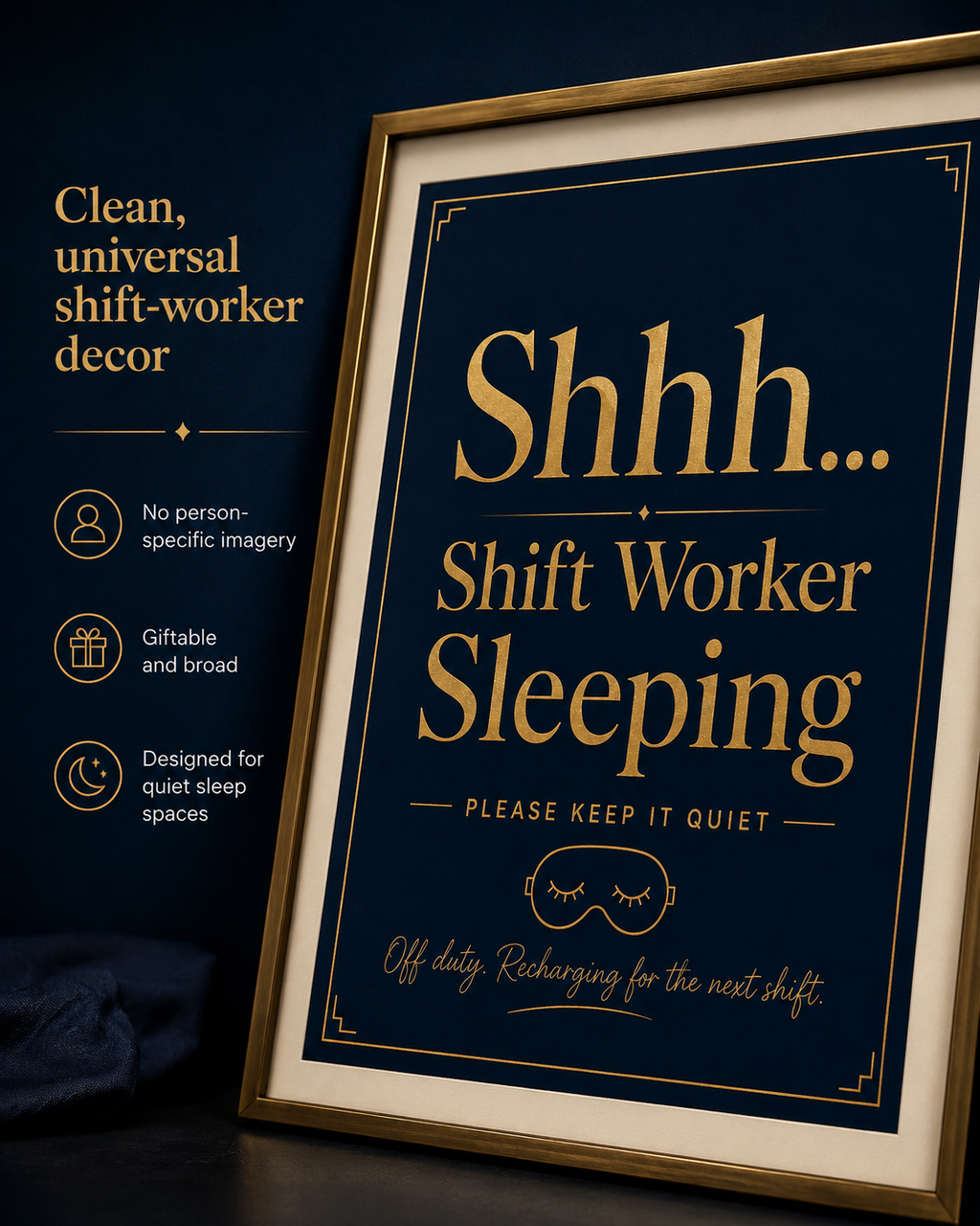 Shhh Shift Worker Sleeping Printable Wall Art