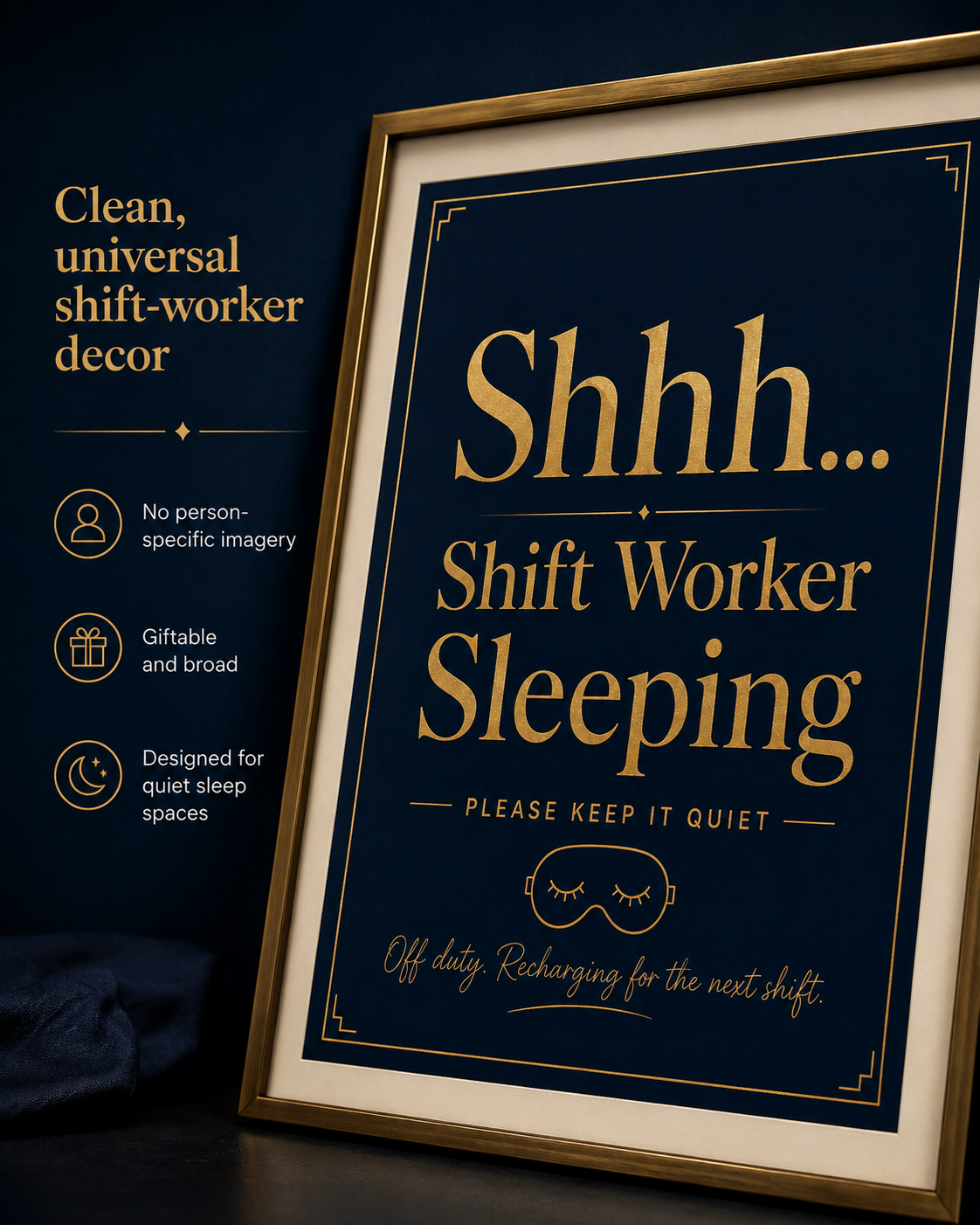 Shhh Shift Worker Sleeping Printable Wall Art