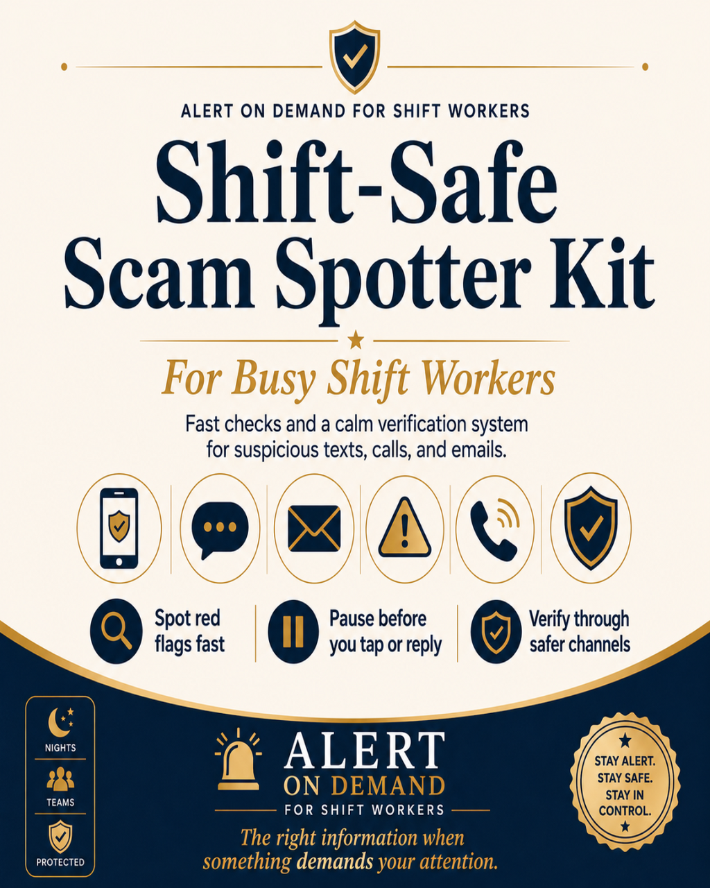 Shift-Safe Scam Spotter Kit for Busy Shift Workers