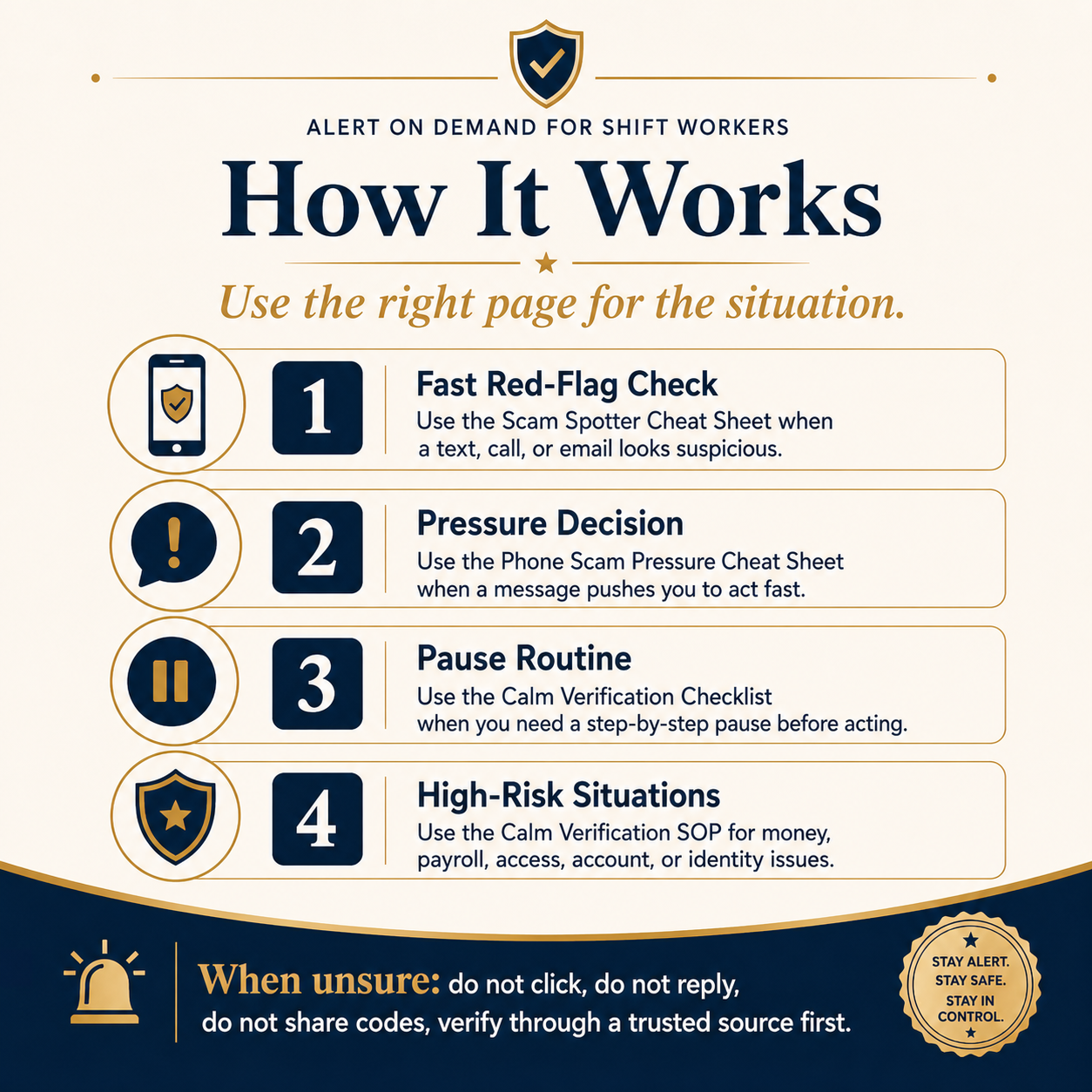 Shift-Safe Scam Spotter Kit for Busy Shift Workers