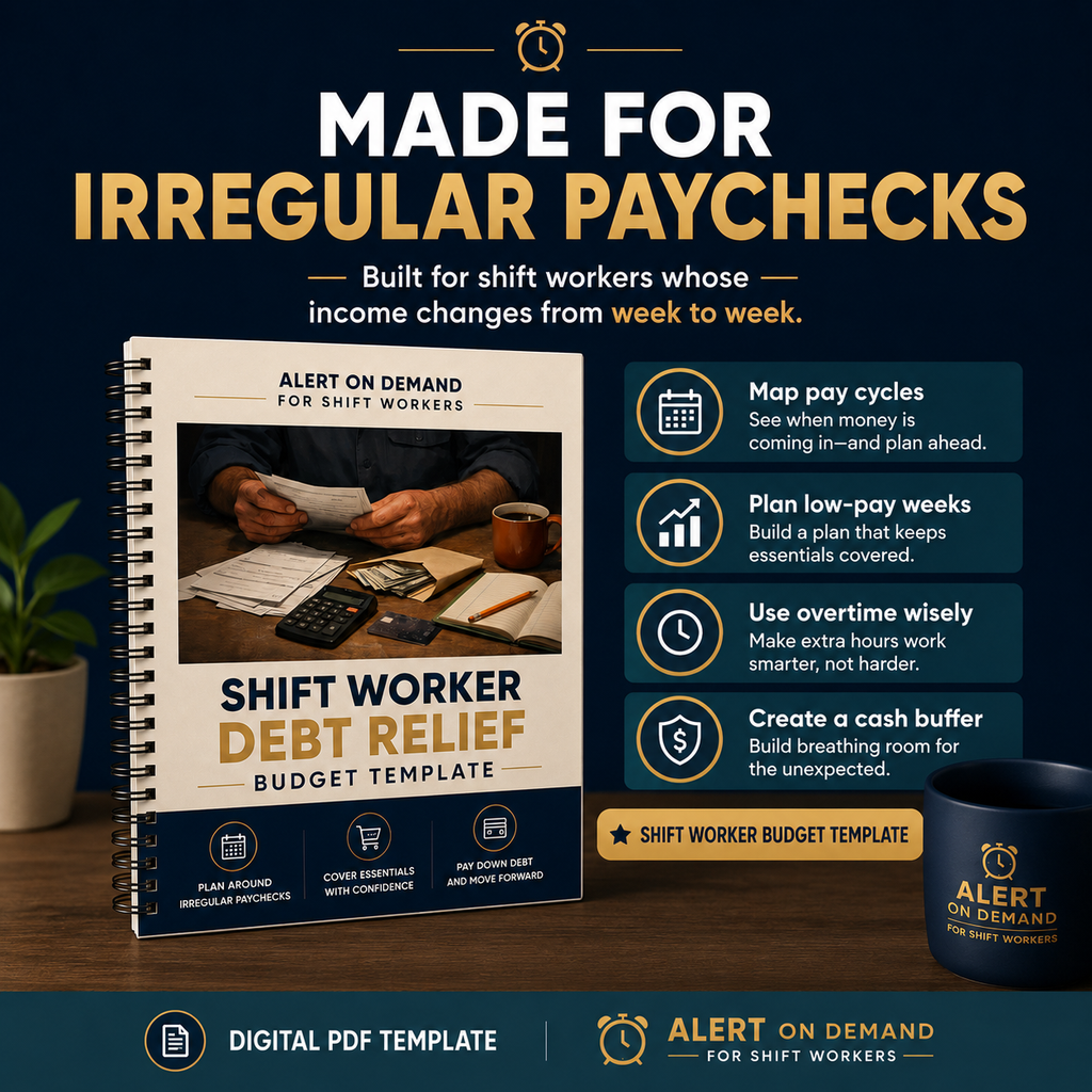 Debt Relief Budget Template For Shift Workers | Printable Debt Payoff Planner Fillable PDF