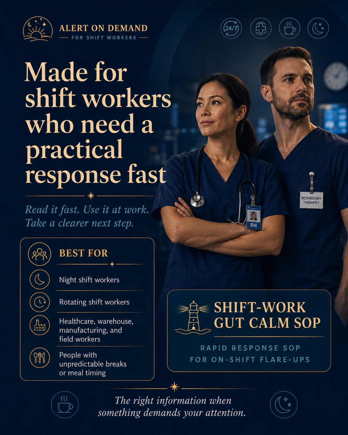Shift-Work Gut Calm SOP | Digestive Flare-Up Response Guide for Night & Rotating Shift Workers