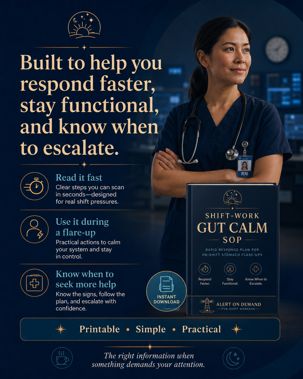 Shift-Work Gut Calm SOP | Digestive Flare-Up Response Guide for Night & Rotating Shift Workers