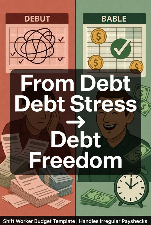 Debt Relief Budget Template For Shift Workers | Printable Debt Payoff Planner Fillable PDF